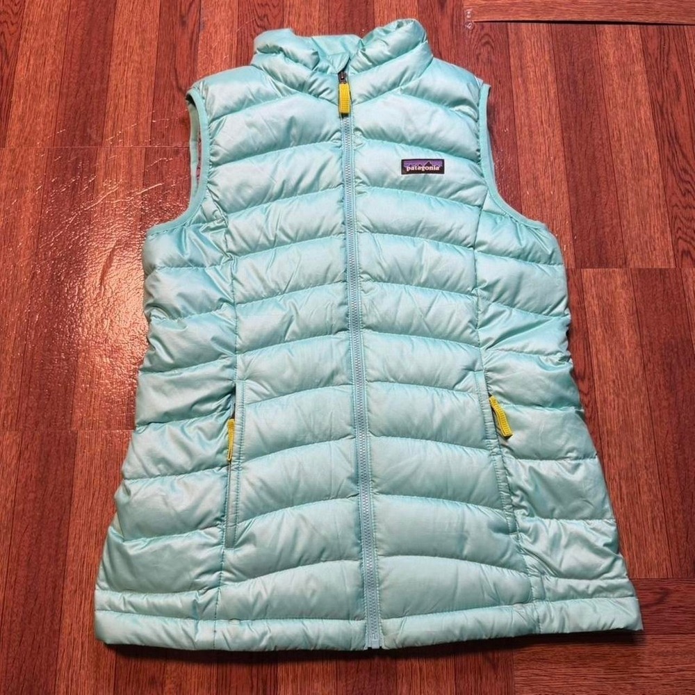 Patagonia Blue Down Sweater Puff Gilet Vest Girl's Large (Women's XS)